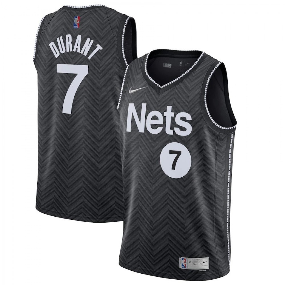 Men's Brooklyn Nets Kevin Durant #7 Black 2020/21 Swingman Player Jersey – Earned Edition-Pro Kit Vault | Brand New 26/27 Sports Jerseys